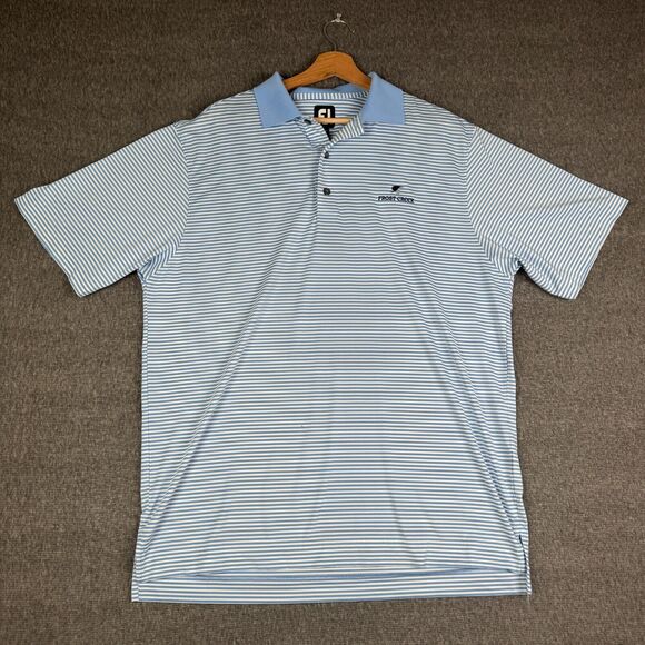 Footjoy Frost Creek Polo Shirt Men's Large Blue Golf Performance Stretch Comfort - Picture 1 of 10
